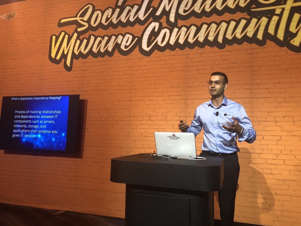 Uila_Inc's tweet photo. #vExpert @adityak142 at #vBrownbag #VMworld talking about #applicationdependencymapping https://t.co/QQ4zzopkvD