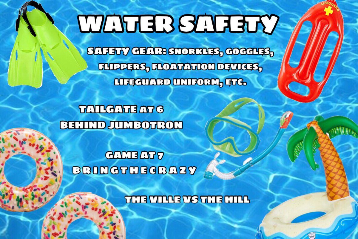 CVilleCrazies's tweet photo. THIS FRIDAY
Water Safety: Dress up in all your water safety attire and bring your pool floats!!
(Just remember to keep it PG❌👙)
TAILGATE AT 6 Be there to run in with the crazies!!🌊🌊 https://t.co/dB3e9nvQTl