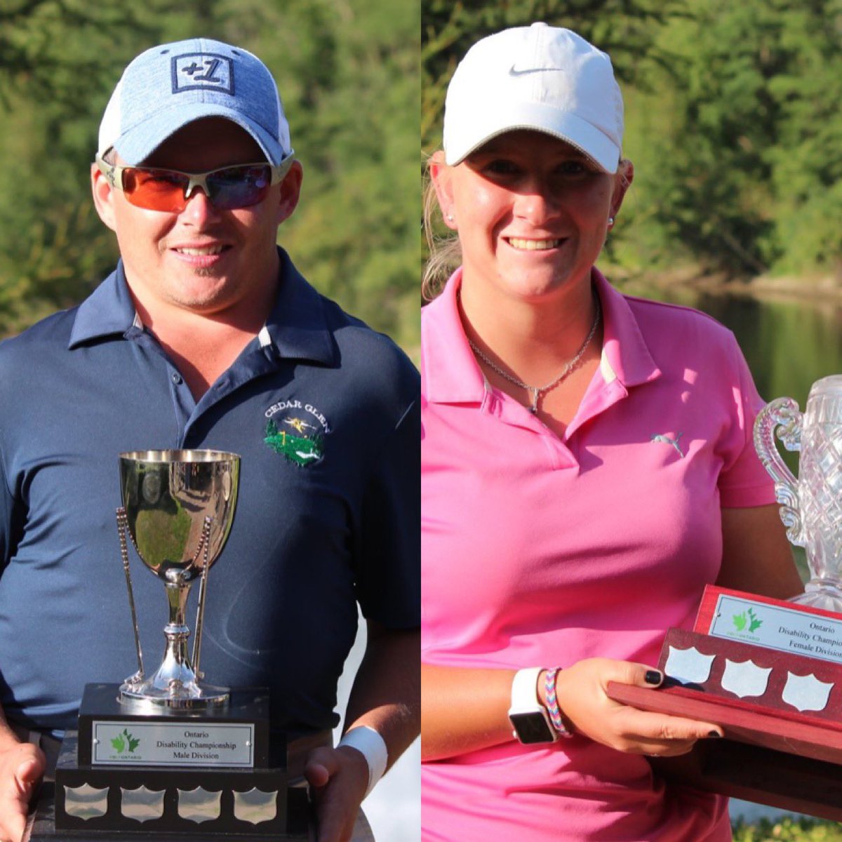 TheGolfOntario's tweet photo. Barkley and Stasiuk crowned champions at the inaugural Ontario Disability Championship. Read all about today’s competitive round here —> https://t.co/vVcV9YZ6JC #OpenForeAll https://t.co/64FOkpgDTa