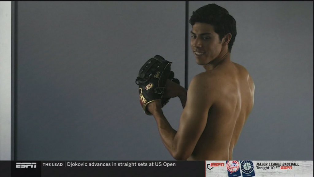 MattyHip's tweet photo. ESPN “reveals” Christian Yelich’s body issue pics. https://t.co/qHqQW9x1hI