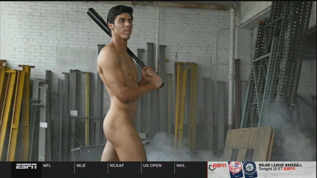 MattyHip's tweet photo. ESPN “reveals” Christian Yelich’s body issue pics. https://t.co/qHqQW9x1hI