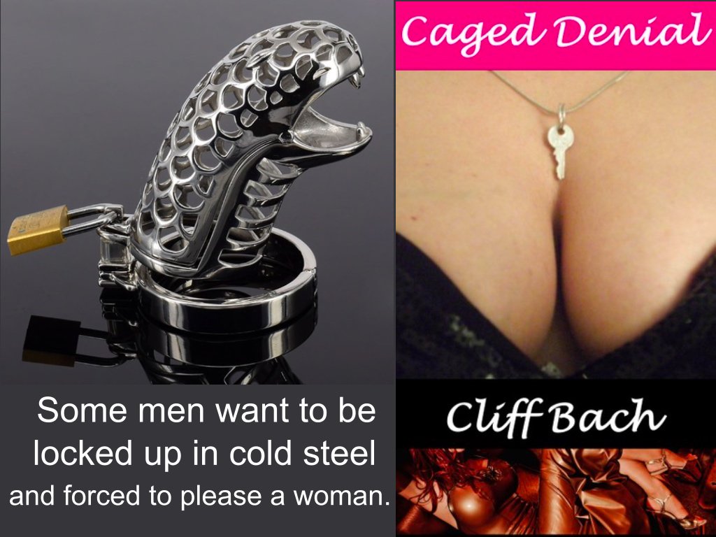 CliffBach's tweet photo. Some men want to be locked up in cold steel and forced to please a woman.

Caged Denial his fantasy of being locked in a chastity cage was discovered by his wife and her girlfriend.

KOBO Books
https://t.co/CgtFgrgzhM

Amazon
https://t.co/udXgjw0Y53

#keyholder #malecastity https://t.co/ui1dP3DbJG