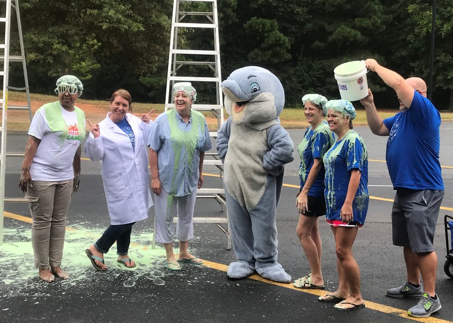 melissa_rone's tweet photo. Today was Slime Time for the Dowell Admin team! We're so proud of our school for surpassing our Boosterthon fundraising goal!! @thedowellDL https://t.co/kvYtyh1q4V