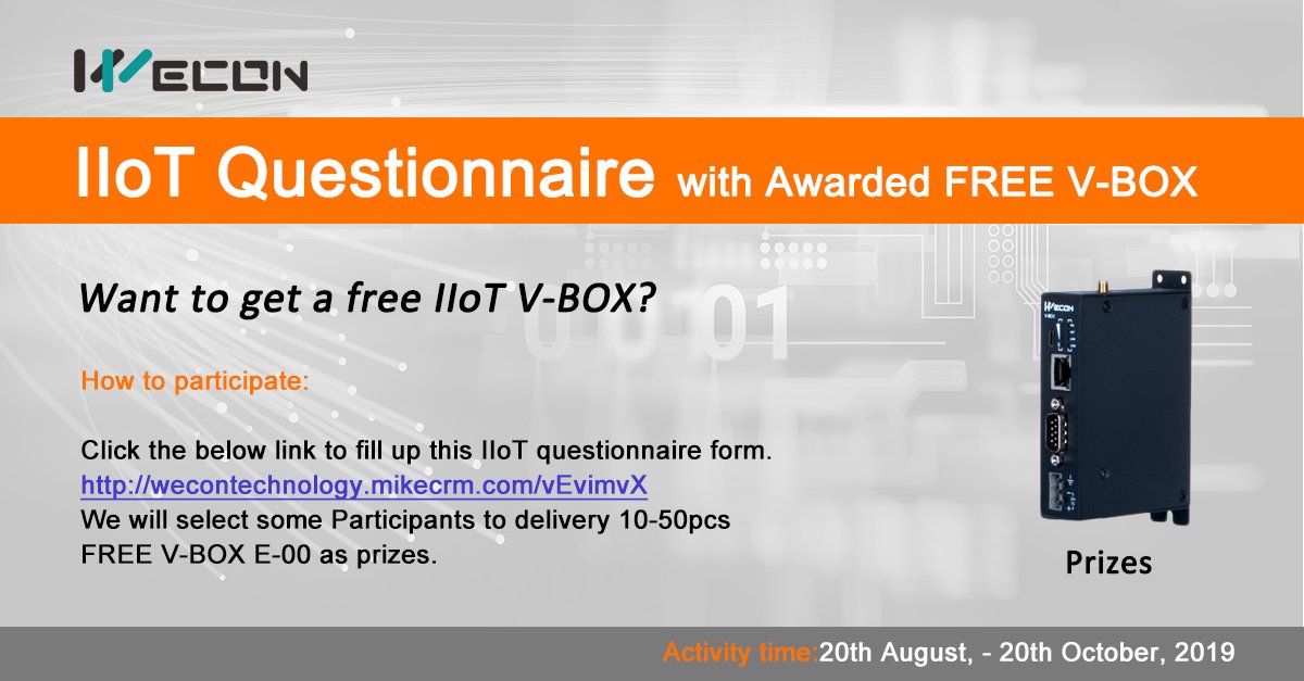 techsimark's tweet image. Participa con nosotros en una encuesta en la que puedes ganar un V-BOX E-00.

Participa aquí → wecontechnology.mikecrm.com/vEvimvX
#Wecon #Techsimark #VBOX #AutomatizaciónIndustrial #PLC #HMI