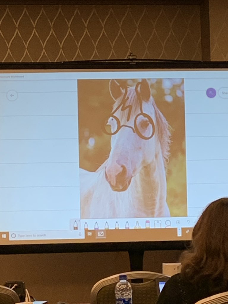 sharoneweaver's tweet image. #horseypotter shows up again in the #mswhiteboard session today at #SPTechCon by @j_weaver74