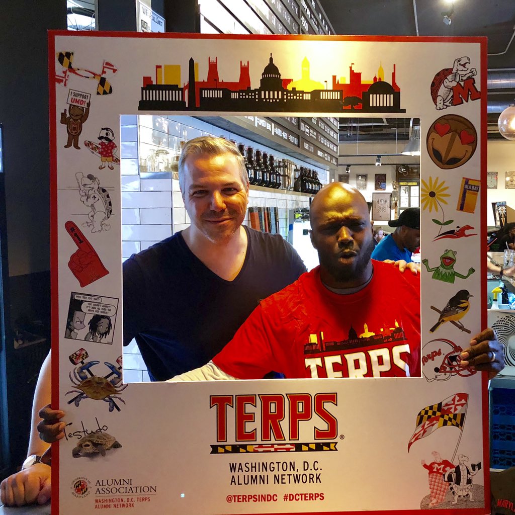 TerpsinDC's tweet photo. BIG thank you to Madieu Williams, Rich Parsons, Milton Harris, @ExCoachKnoche &amp; all the #Terps who donated + joined us at @AtlasBrewWorks for #Tips4Terps. With your help we raised over $2k for @JMFoundation_! #dcterps #tipsforterps #terpsindc #jm79 #79forever #feartheturtle https://t.co/FPQlldoKTN