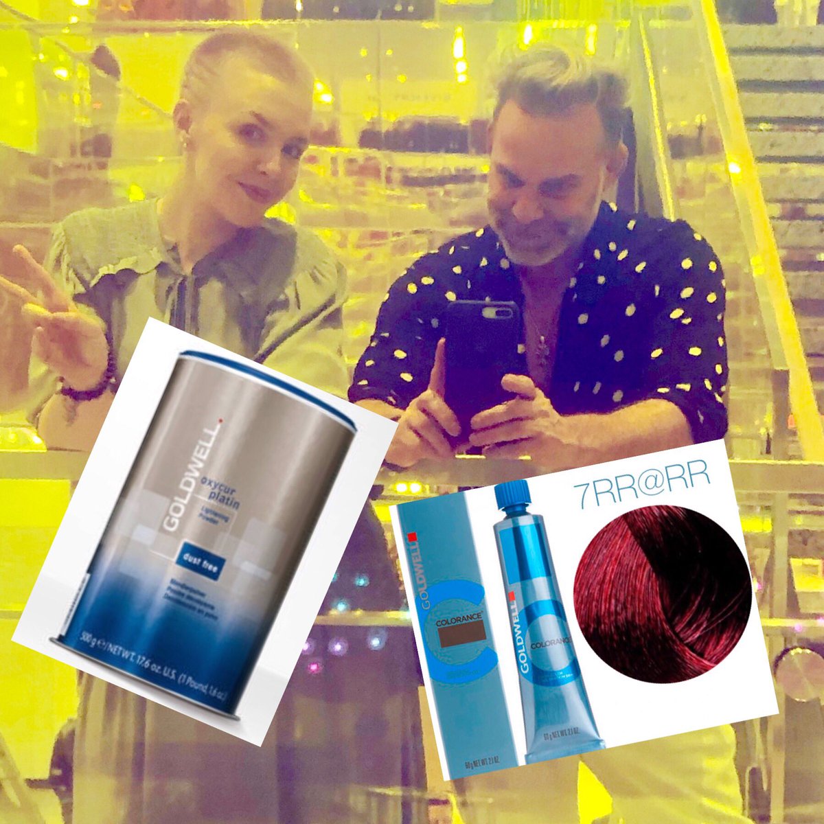 Me and my partner in color crime makin’ the coolest BLONDE &amp; hottest RED for VMA performers and the red carpet tonight! #VMAs <a href="/thesalonproject/">the salon project</a> <a href="/GoldwellUS/">GoldwellUS</a>