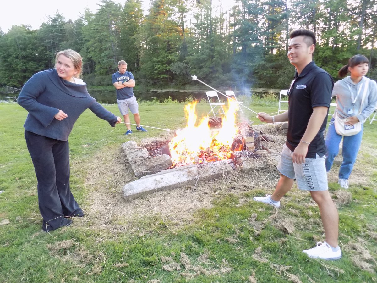 JAMESatCU's tweet photo. Caden was back to volunteering (and eating S'mores) during the international student bon fire last night. Thanks, Caden! #FutureSpartan https://t.co/67bQuGwICL