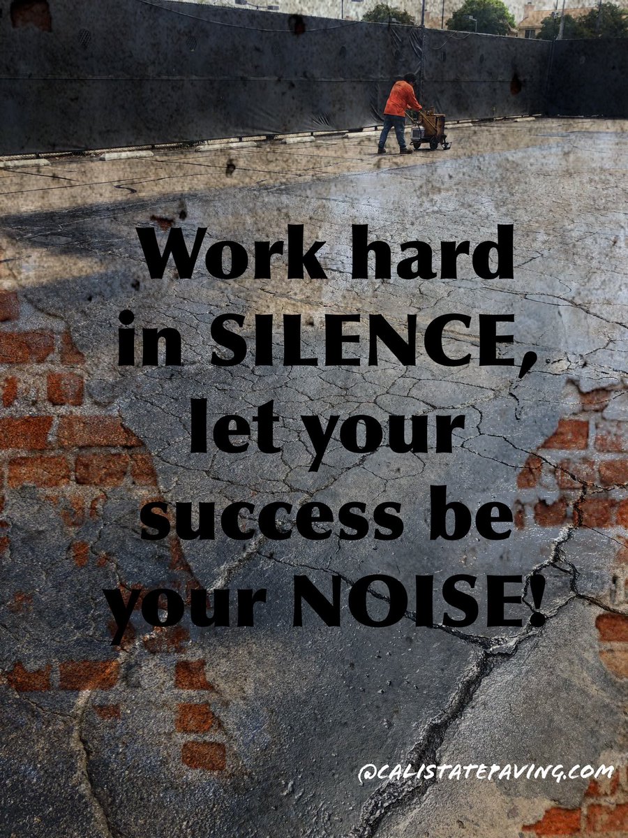 calistatepaving's tweet photo. My mother always said: Don’t let your right hand know what your left hand is doing... #mondaythoughts #workinsilence #StriveForGreatness https://t.co/8G7B713hYx