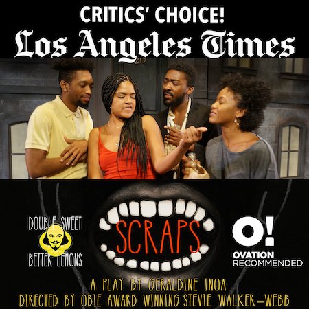 BlackNLA's tweet photo. SCRAPS Written by Geraldine Inoa now at The Matrix Theatre use code BLACKNLA10 for $10 off tickets https://t.co/zs4pGAYmDR @GabriealG @MatrixTheatreCo #LAThtr #LAtheatre #EnoughIsEnough #BlackLivesMatter #Scrapsmatrix #staywoke #civilrights #blacktheatre https://t.co/ZizmlMvGEM