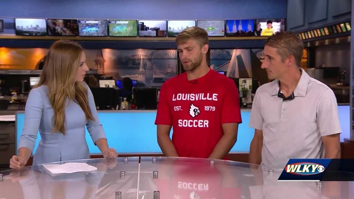 ADChernoff's tweet photo. .@UofLmenssoccer's regular season opener is THIS FRIDAY! 

@CoachHayden_UL and Cody Cochran stopped by @WLKY to chat about the upcoming season with @WLKYNatalie. --> https://t.co/bvygxnRS4h https://t.co/4izaVKCK6W