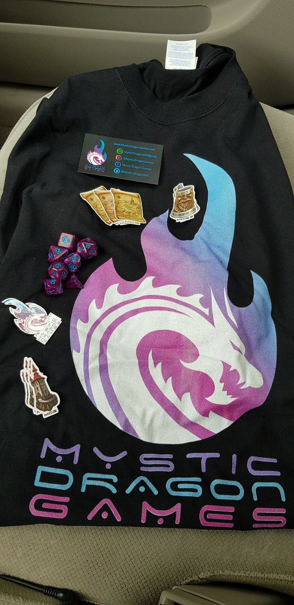 NerdOE's tweet photo. A package from @mystic_dragongm
Including Dragon's Mana dice
#ForMyHoard https://t.co/ihrk6KDJZ3