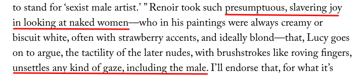 Heidi__Matthews's tweet photo. Well this is some of the most useless (and to use the author's word -- dumb), sex-negative #metoo/#metooism I've read in some time, and that's saying something: Peter Schjeldahl attempting to cancel Renoir in @NewYorker https://t.co/jkBU10skF2 https://t.co/9obcC8HBN3