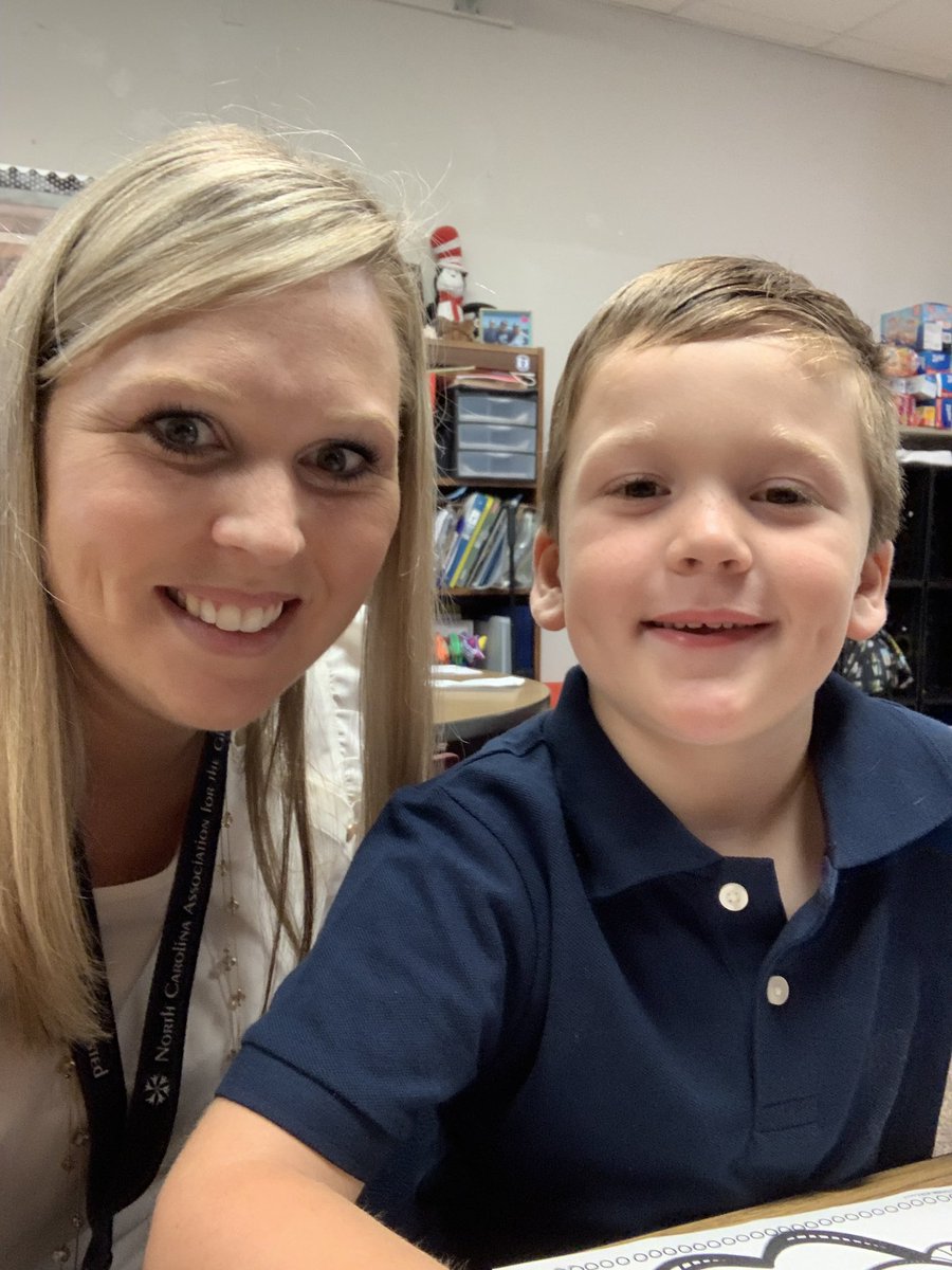 arwilmoth's tweet photo. My baby’s first day of kindergarten and my 10th year of teaching! Emotional but fun day of learning for the both of us! Thanks @meldernc for spoiling us with all this awesomeness! #ocsaig #aigswag https://t.co/21XxtlKpXt