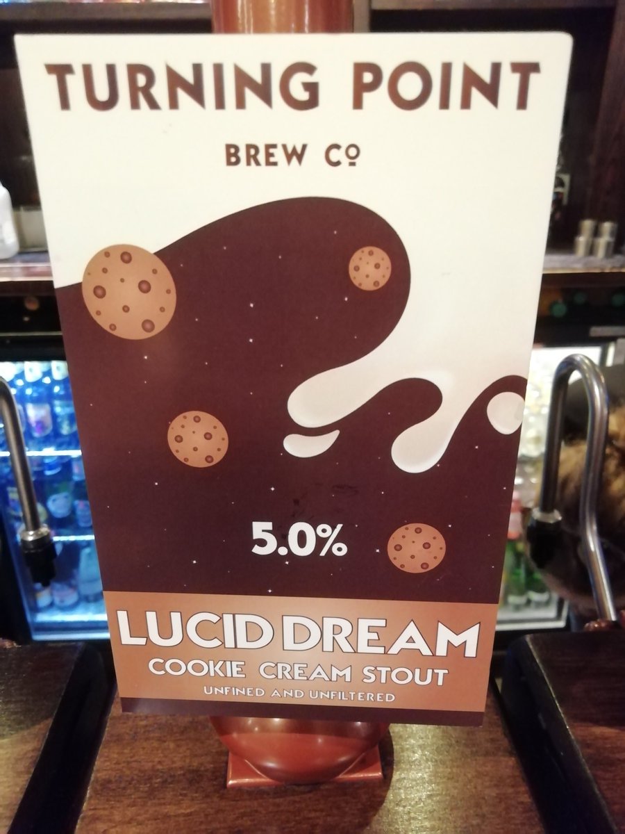 rrswift's tweet image. Lucid Dream (cookie cream stout) from @TurningPointbco. It&apos;s a dreeaammm. Chocolaaaate (They say it&apos;s messy to make because the yeast gets overexcited🤪. Who wouldn&apos;t?). #beer #RealAle #chocolate #yum