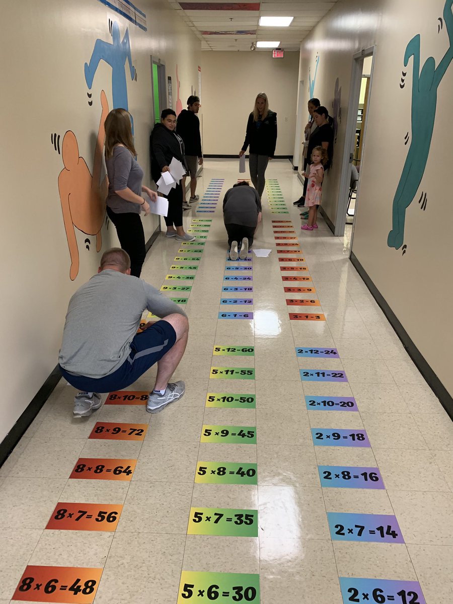 CentennialSchLU's tweet photo. We can’t wait for students to see our new multiplication fact walk! @EcolorSystem https://t.co/HCOmT3omCY