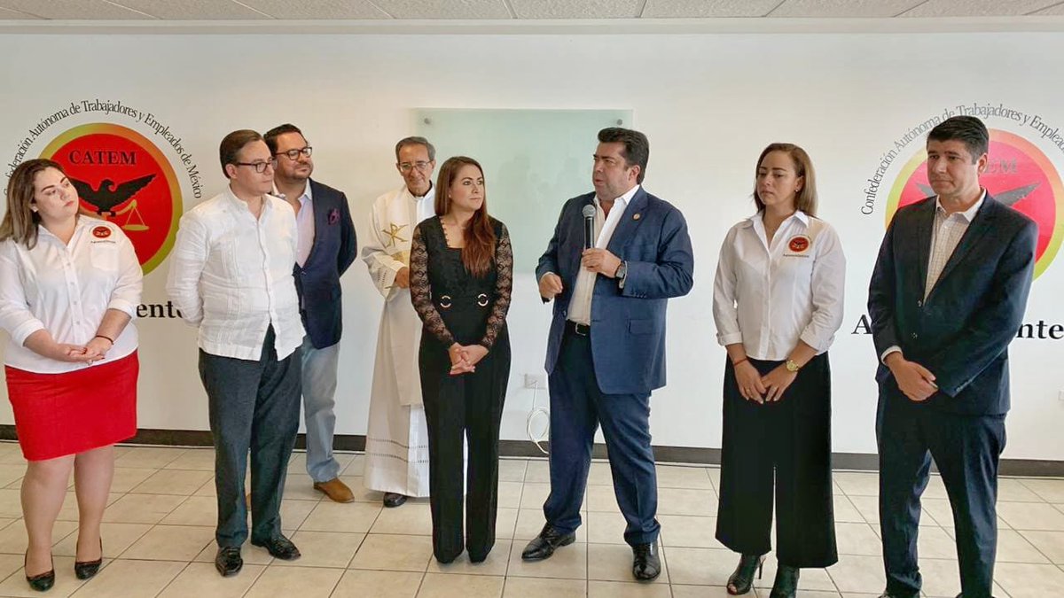 PedrohacesO's tweet photo. Inauguramos de manera oficial las oficinas de #CATEMAguascalientes. Son el resultado de años de lucha por un sindicalismo #democrático y #participativo. 
¡Sus puertas están abiertas a todos los trabajadores y empresarios del estado! https://t.co/qcCfEo92ct