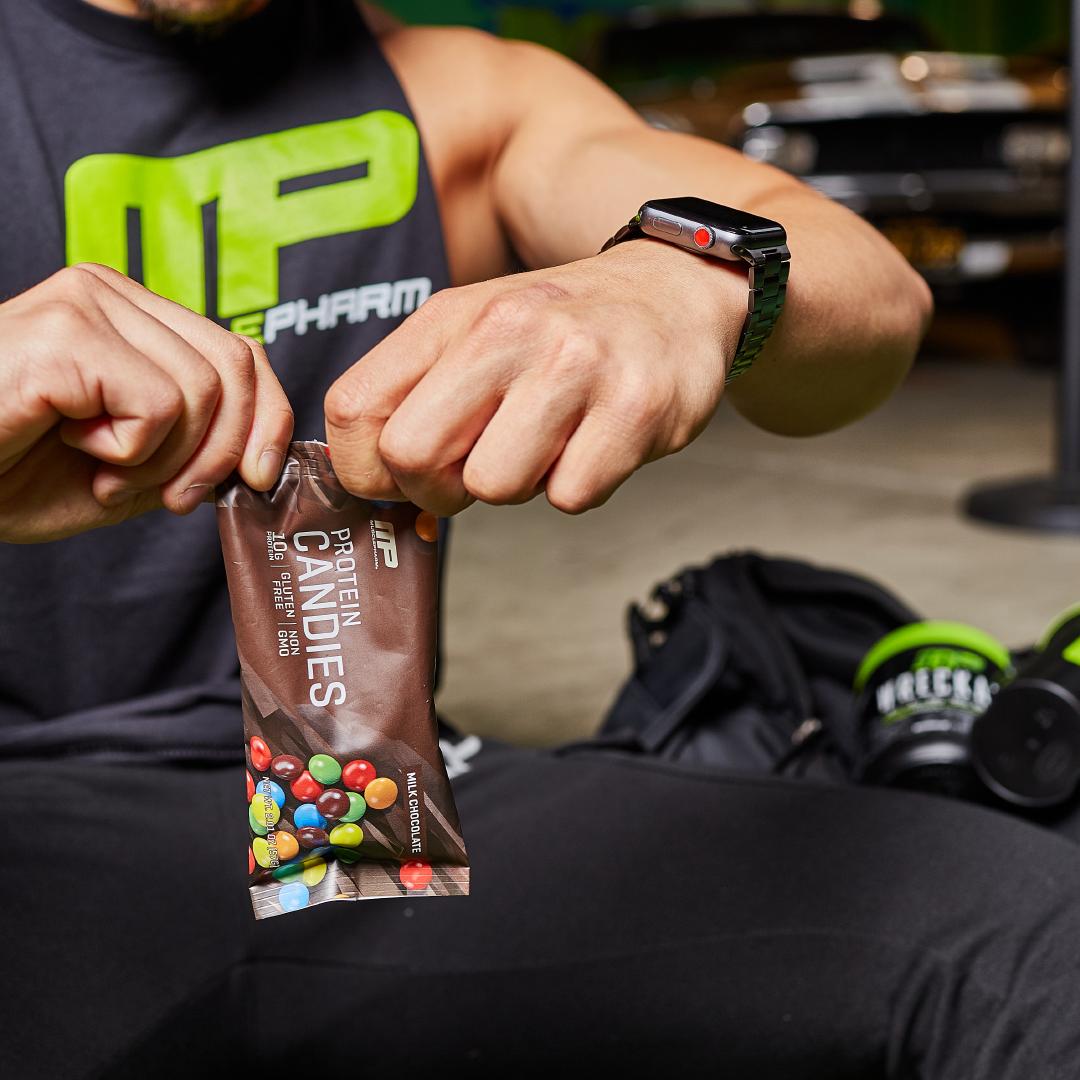 MusclePharm's tweet photo. There is nothing like some Protein Candies to satisfy that sweet tooth. Easy for on-the-go snacking, or after your workout! Don't forget, they are sold exclusively at @GNCLiveWell ! Click the link in our bio to get yours now! #welivethis #mpnation #musclepharm #proteincandies https://t.co/6KyDoEAdqr