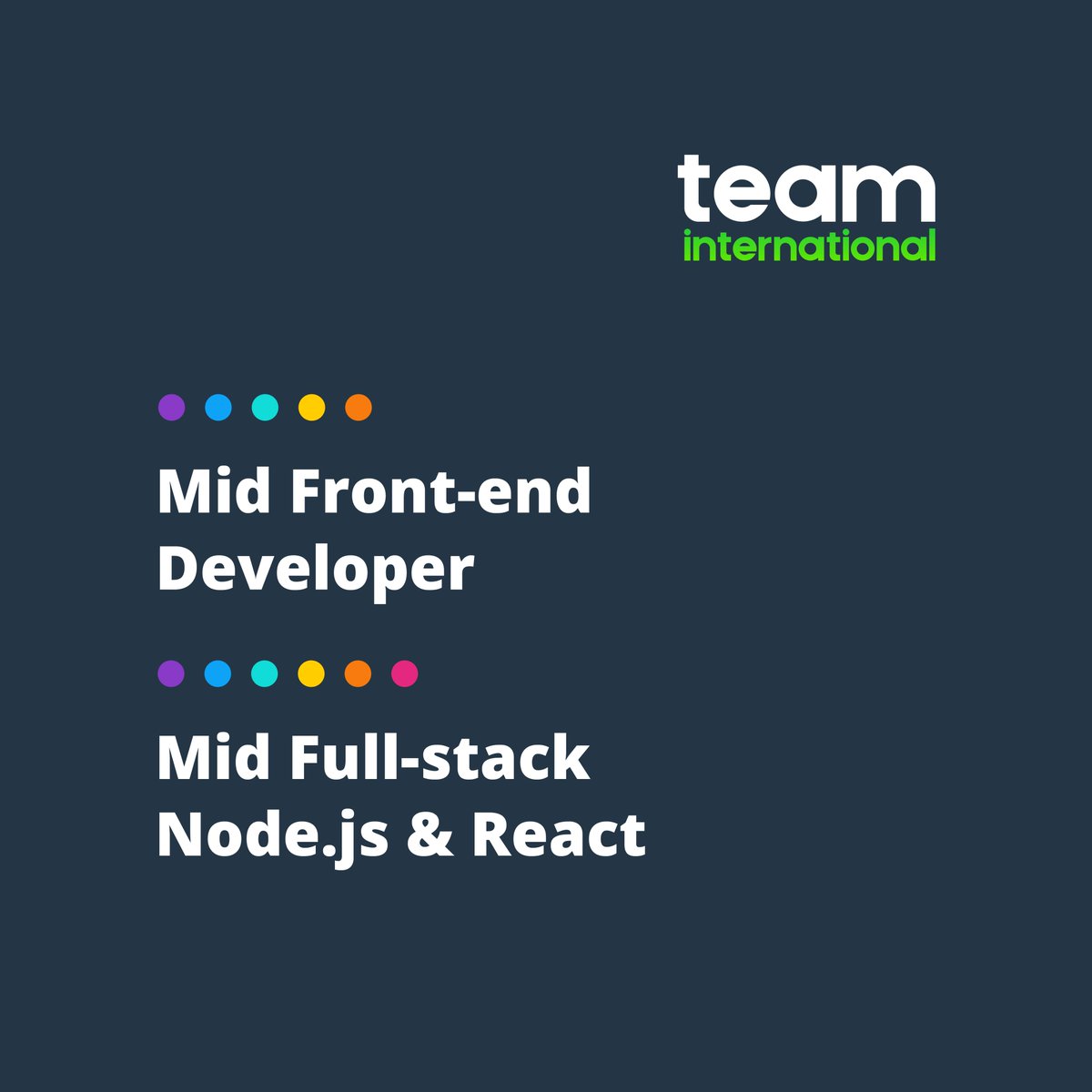TEAM_IntlLATAM's tweet photo. Peeps, a lot of knowledge, fun, and benefits are waiting for you at TEAM 🤩
Check out our new Open Positions 😱 Apply now ➡ https://t.co/8uoynQ8EYY
#ITJobs
#IamTEAM
#WorkwithTEAM https://t.co/r49cPISJVR