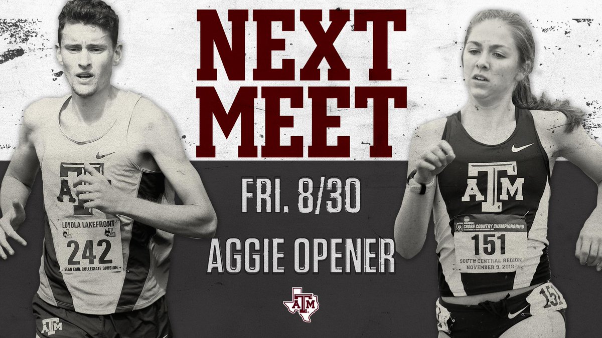 12thMan's tweet photo. Join @aggietrk this Friday for the first Cross Country meet of the season!

👍 Aggie Opener
📍 Watts Cross Country Course
⏰ 6:45 p.m.
🎟️ Free Admission for all fans

#GigEm #12thMan https://t.co/kJVskoJCLY
