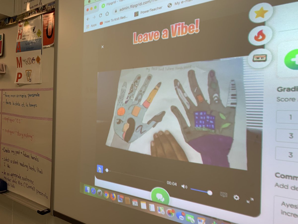 LauraGuzNews's tweet image. Using @Flipgrid to have kids describe what their “present and future hands.” What will a 12 year old’s life look like at age 32? Dreaming about their goals is the first step to manifesting them, right? @glencrestms
