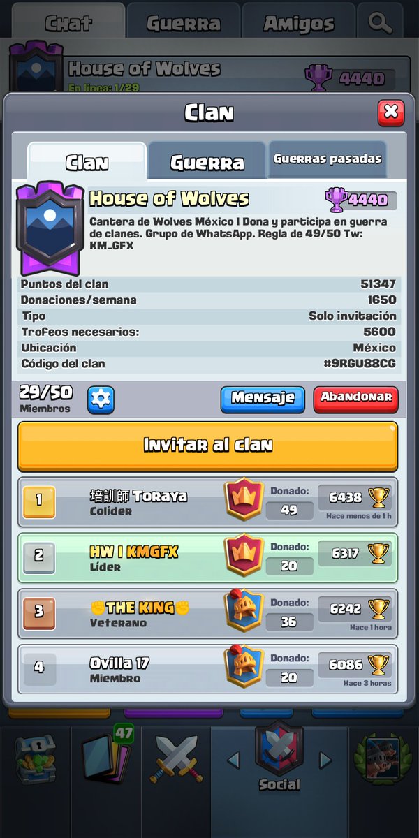 Tenemos espacios en el clan. Únanse a la mejor familia #GoWolves