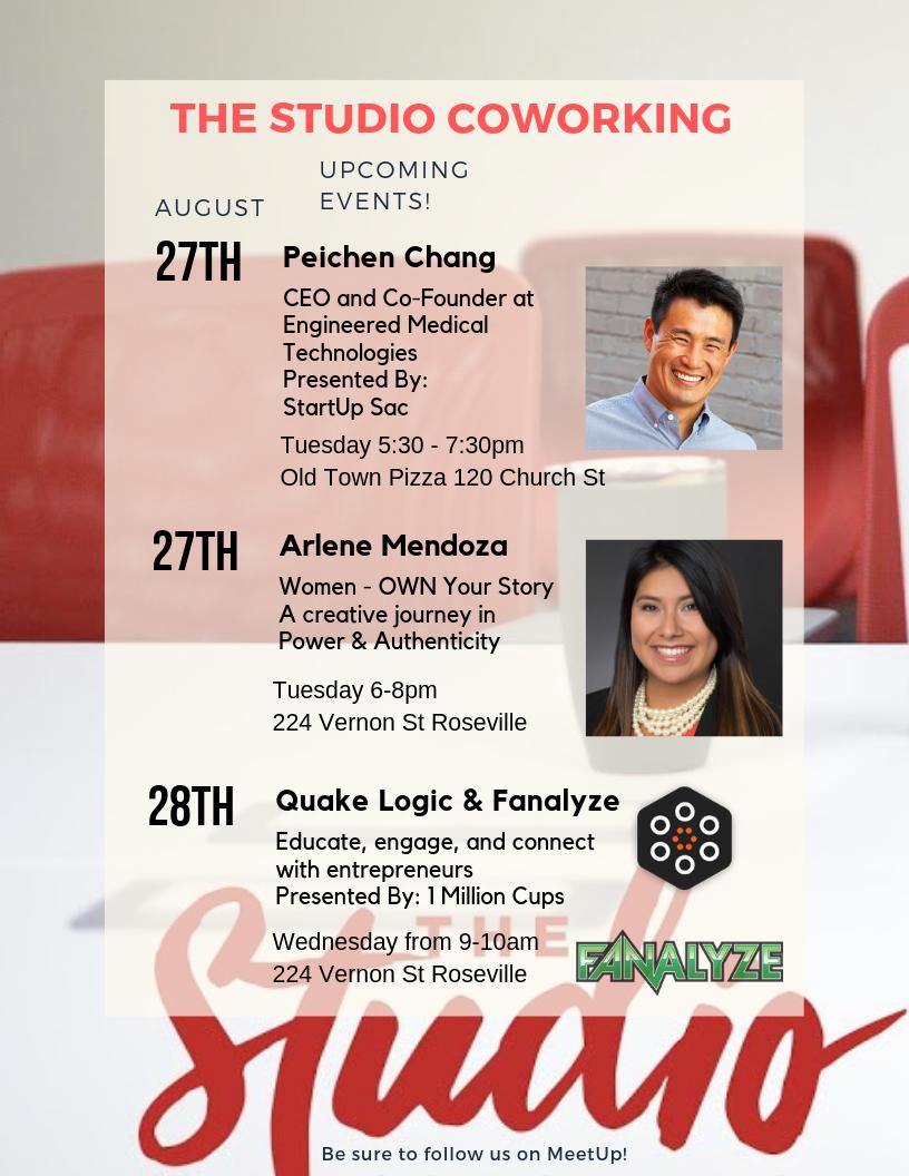 studiowrkspaces's tweet photo. Please join us for this week's upcoming events. Remember to follow us on Meetup! 

https://t.co/AdsRjo1uBp https://t.co/oLK7TKNJYw