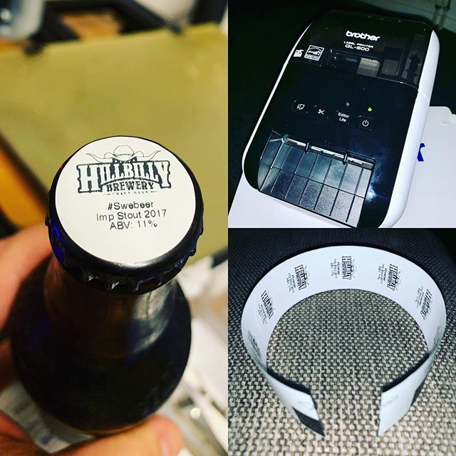 hillbillybrewer's tweet photo. A new toy arrived today. A labelprinter from Brother. Not that this is the permanent solution since it is only black or black/red, but this way we will hopefully get rid of all these unmarked bottles. ;) A nice feature was that there were lables in the perfect size for caps.… https://t.co/m1BNhAgfHk