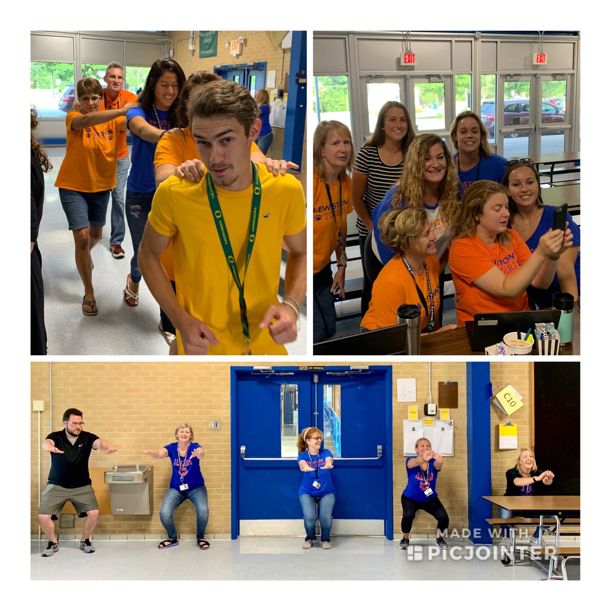 ASprecherFCPS's tweet photo. Conga lines. Wall squats. Team selfies. It was a great morning with staff. Team LES is ALL IN! It’s gonna be a great year. #UnityIsStrength https://t.co/ZkrZ5MgEMD
