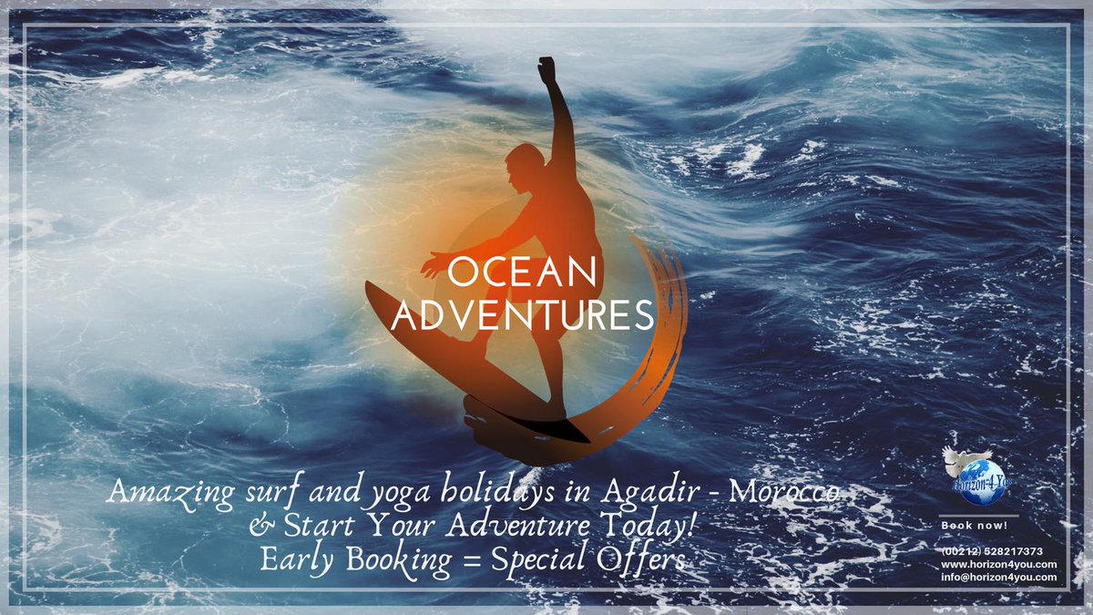 Amazing surf and yoga holidays in Agadir - Morocco &amp; Start Your Adventure Today!
Early Booking = Special Offers
for more Information Contact us : info@horizon4you.com
