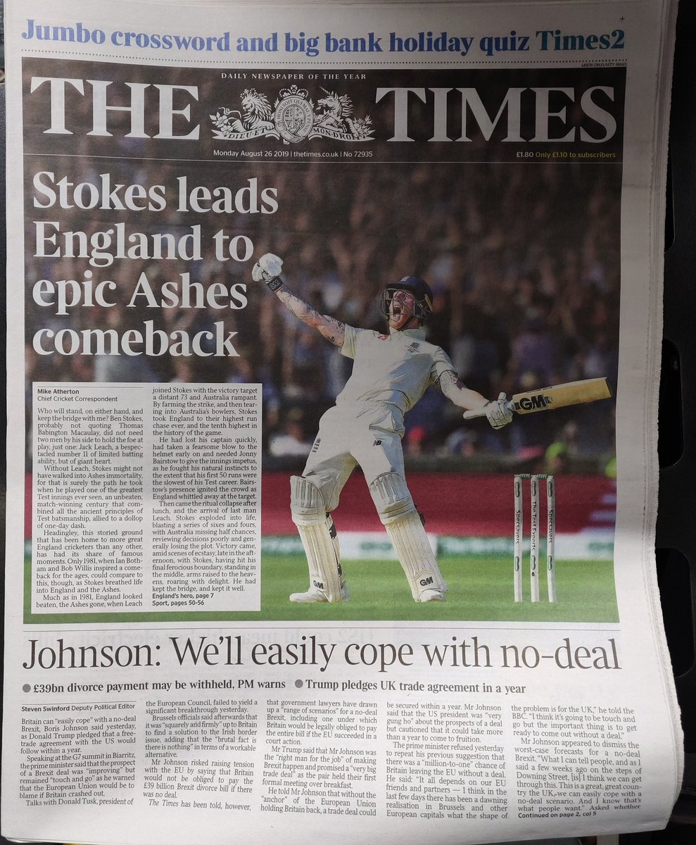 MaxSherrard's tweet photo. Is @BorisJohnson saying this because of  @benstokes38 #Ashes2019
#Brexit #cricketscominghome https://t.co/wtR622N2h0
