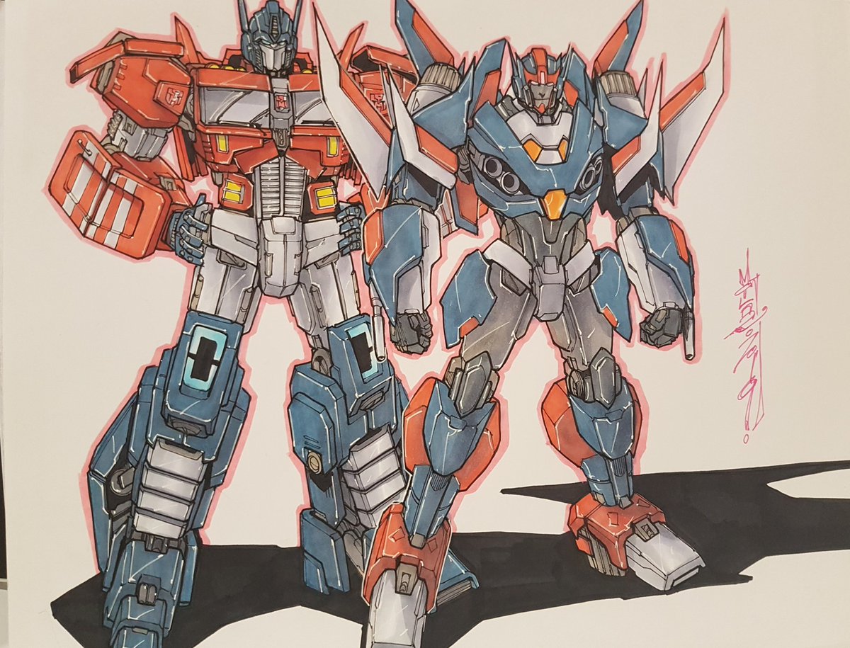 markerguru's tweet photo. Optimus Prime/Forged Starscream commission done for @FANEXPOCANADA 
#transformers #IDW #taao #copicmarkers https://t.co/JT3msCp0GM