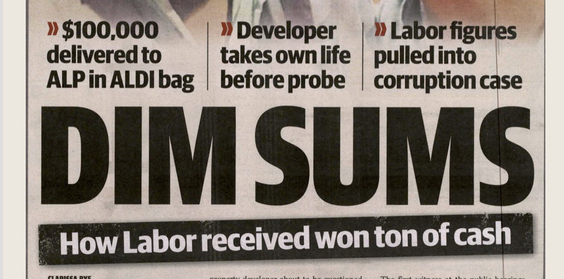 No. Stop. Remember the #DontBeARacist tip from yesterday about name calling? Daily Tele front page today 👇🏽🗑 (seriously, ‘won ton’?!) Remember the issue being investigated by #ICAC is corruption not Chinese-ness #nswpol