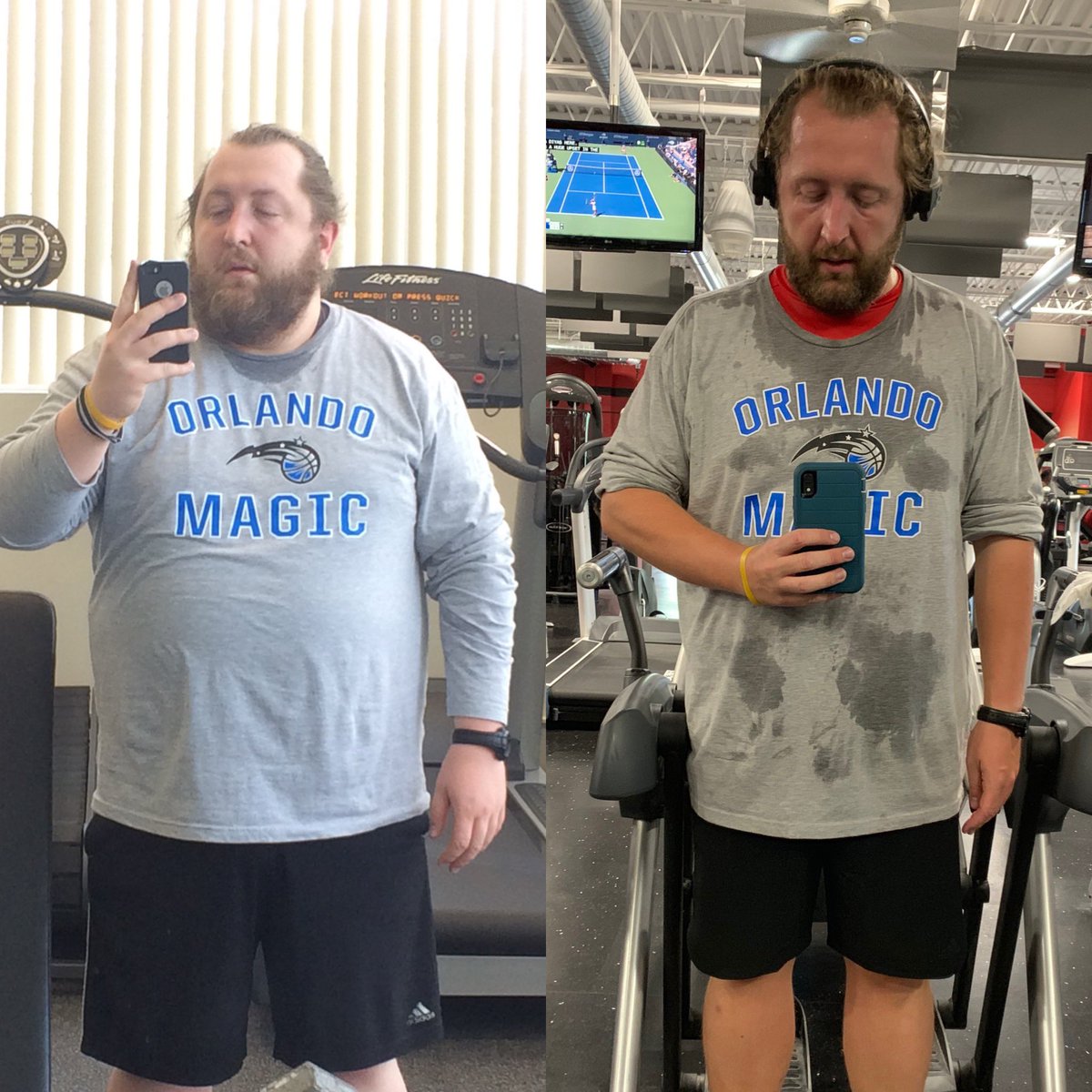 As of yesterday, I have lost 100lbs through a better diet, tending to my mental health, and exercise. In that order.

You will congratulate the version of me on the right, but the left is far more courageous. I will admire his fearlessness in taking the first steps, forever.