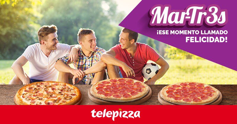 TelePizzaEC's tweet photo. Comparte momentos y pizza. 🍕 Pide tu Martr3s que incluye 3 medianas con 2 ingredientes por $6 cada una, de especialidad por $21. ¡Llama al 04 602 3032! ✌ https://t.co/dFpRDzxNP8