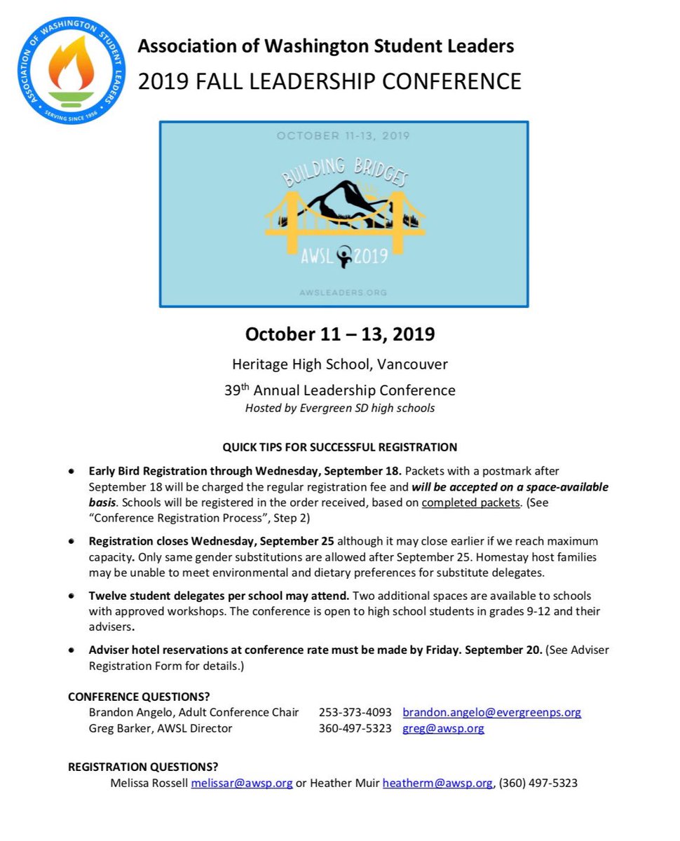 AWSLeaders's tweet photo. We are 45 days away from the Fall Leadership Conference!

Register today: https://t.co/yIVCcralLr https://t.co/y49LGMmK5i
