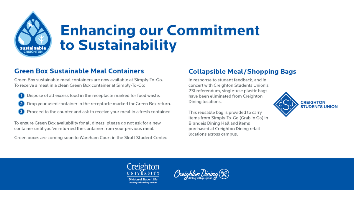 CreightonLiving's tweet photo. Comment the ways you stay practice sustainability in your residence hall! https://t.co/ouXy2jrjVp