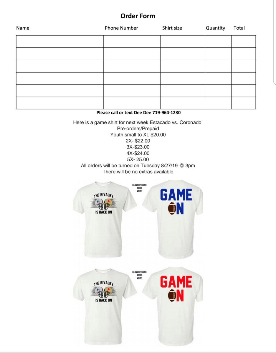 MsDeeDeeMac's tweet photo. Rival shirts ready to order for this Friday's game!!! https://t.co/hPwOacZ8PQ