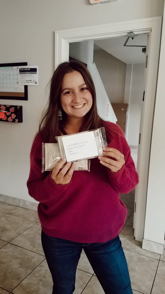 Thank you to the ladies of <a href="/PhiMuGV/">Phi Mu</a> for the popcorn! It’s about to be a poppin semester 😉