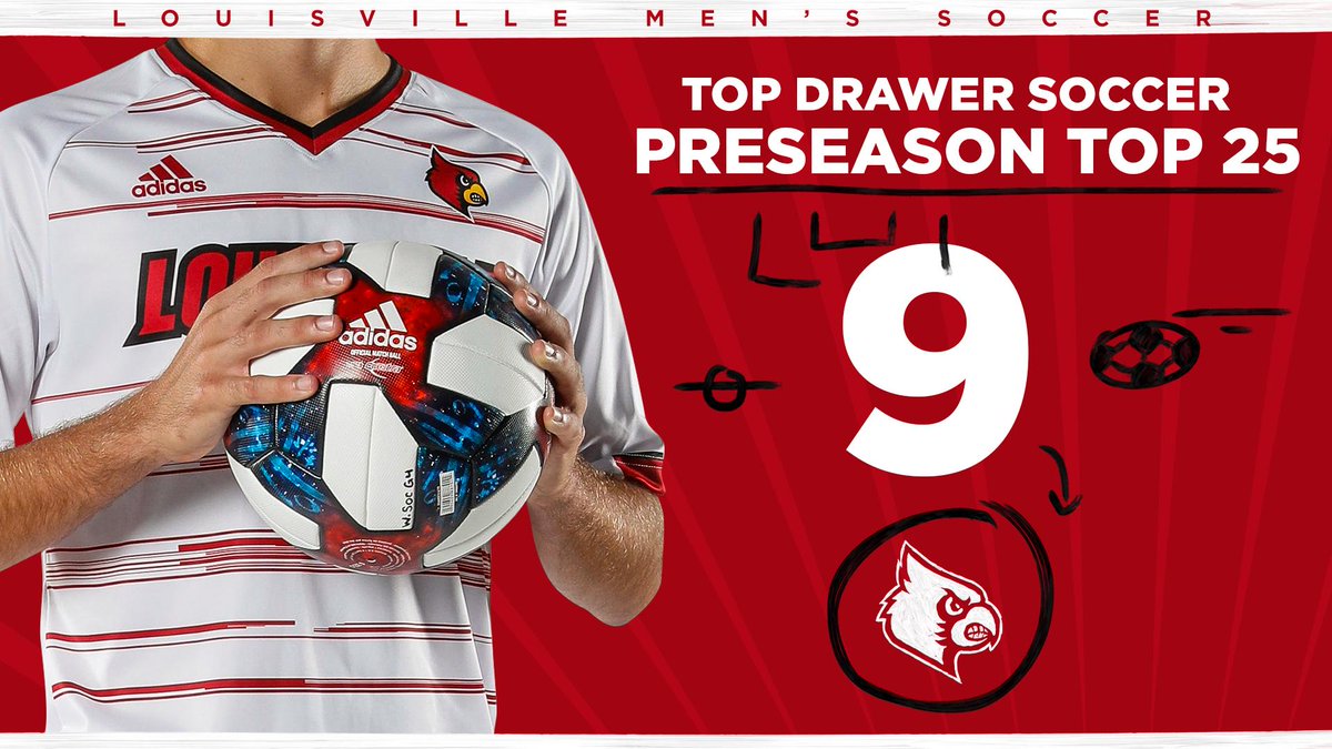 LouisvilleMSOC's tweet photo. The Cards check in at No. 9⃣ in @TopDrawerSoccer's Preseason Top 2⃣5⃣.

#GoCards https://t.co/Ptia9j6pjZ