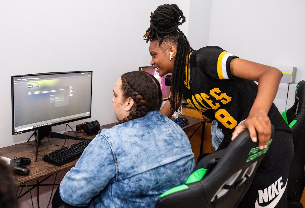 nbacares's tweet photo. In honor of #WomensEqualityDay, we look back at some of the best moments from the @nba2kleague Development Camp: Women in Gaming we hosted last week with our friends over at @ATT! https://t.co/EgAY8PzY3S