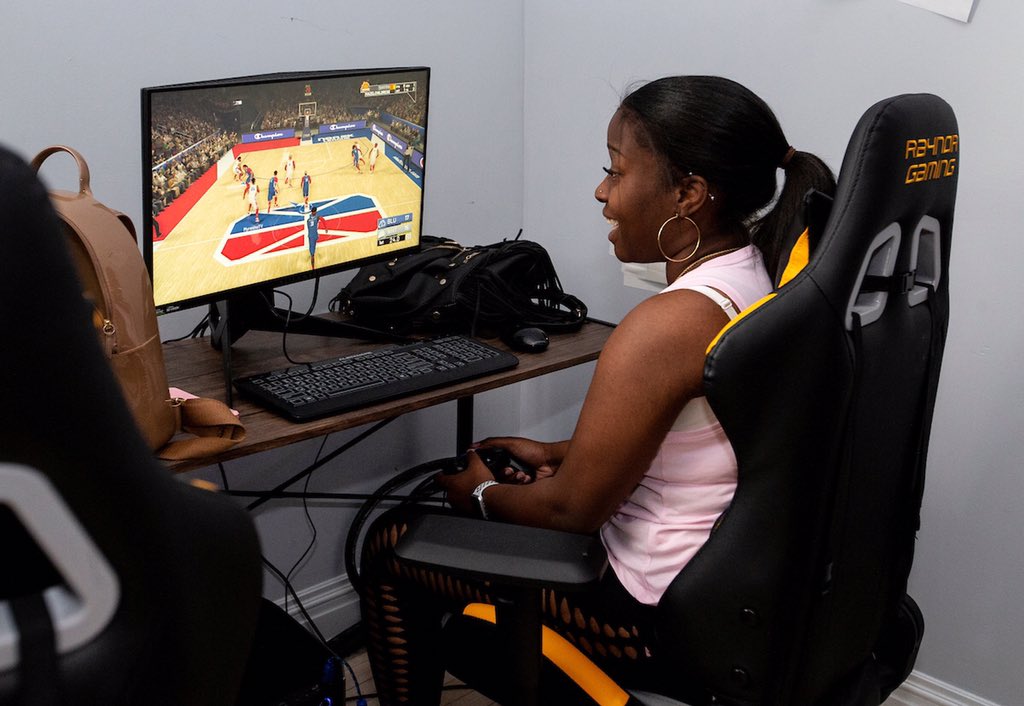 nbacares's tweet photo. In honor of #WomensEqualityDay, we look back at some of the best moments from the @nba2kleague Development Camp: Women in Gaming we hosted last week with our friends over at @ATT! https://t.co/EgAY8PzY3S