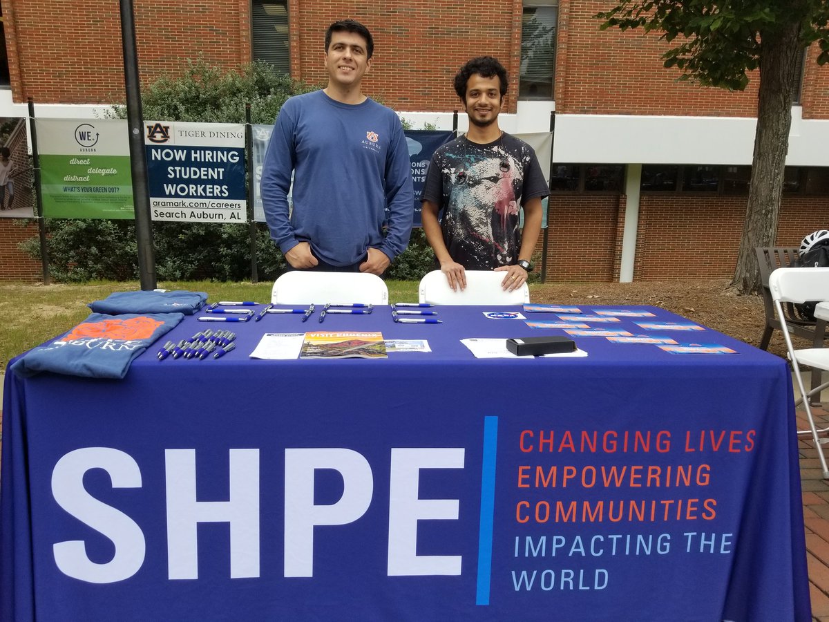 shpe_au's tweet photo. @shpe_au excited for being present during the #OWeek recruiting event at @AuburnU @AuburnEngineers @SHPE_Region5 @SHPE @moncadaja @vivek28patil @CarlosCatalysis https://t.co/eiGbSpwCZh