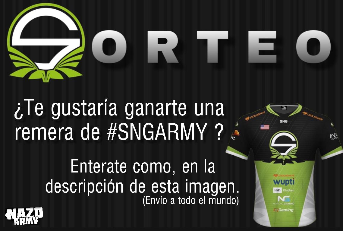 p0melaus's tweet photo. Sorteo de tres camisetas @SNG_Esports y tres de @NazoArmyOficial !!!

Para participar entren al siguiente link: https://t.co/QKkgb38gNB

🤙🤙

Exitos a todos!!! https://t.co/NHtYjBF0k0