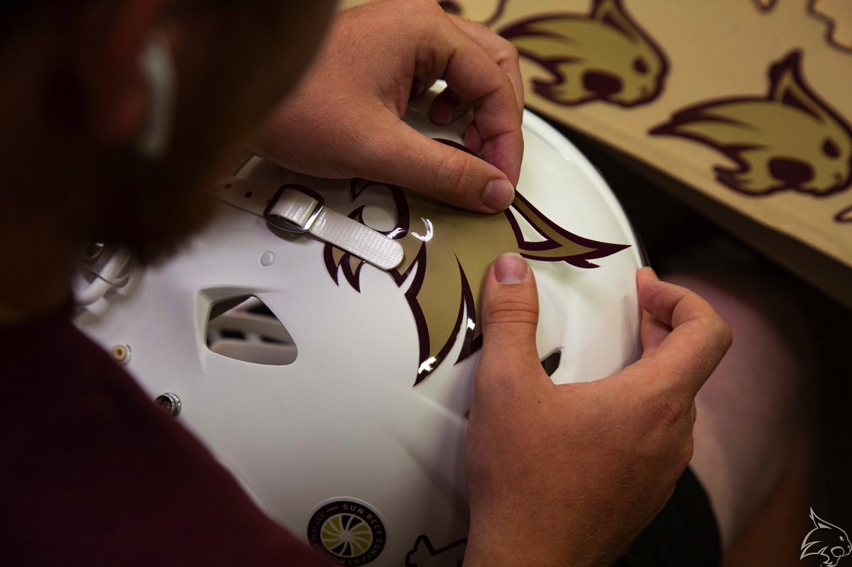 TXSTATEFOOTBALL's tweet photo. Game ready thanks to @TXST_FootballEQ ❄️

#TEAM  #EatEmUp https://t.co/m9Zl4SycZW