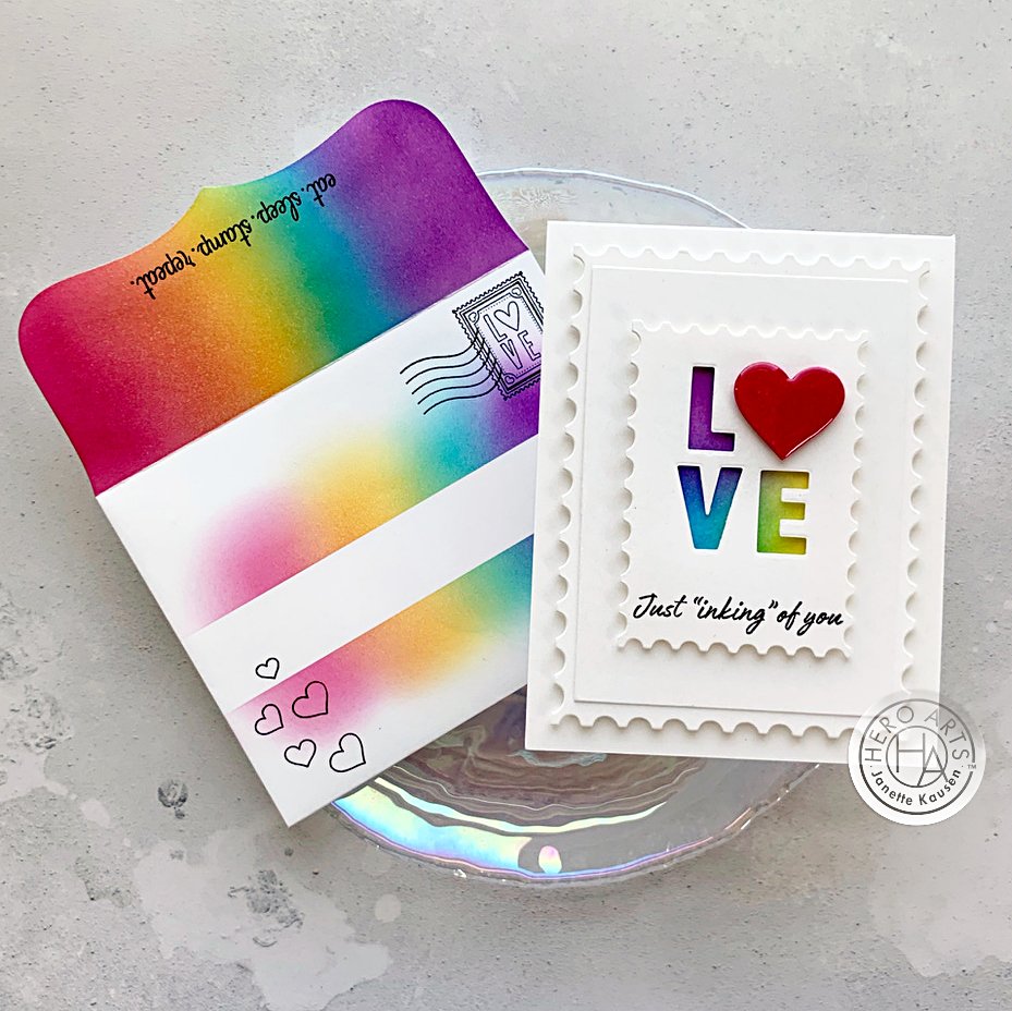 myheroarts's tweet photo. New week, new video! 🎥 This week Janette is bringing you this fabulous postage stamp inspired card PLUS coordinating envelope: https://t.co/DLLFGZW9bg https://t.co/H25m34OLvh