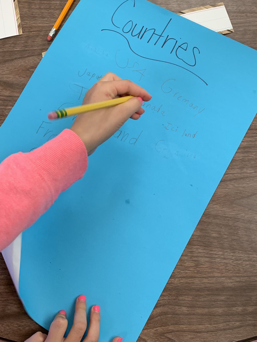 MrsSwallows03's tweet photo. Our first Social Studies unit is here! Today Ss brainstormed names of states, continents, countries, and oceans. We’ve got some misconceptions to work through, but that’s where the REAL learning will take place! 🙌🏻 #dg58pride #fa58share #3rdchat https://t.co/dw0kuQAMCU