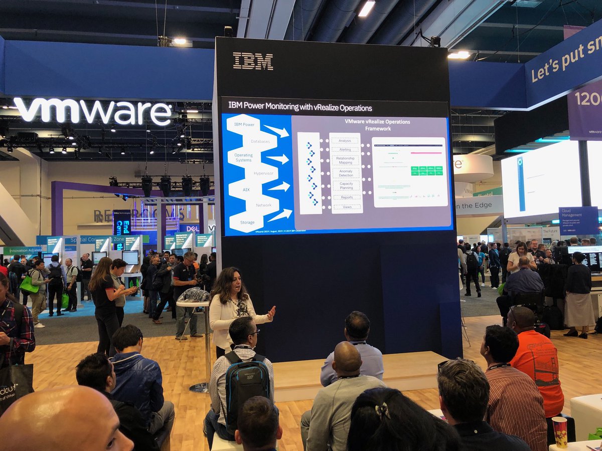 ⁦@IBMPowerVC⁩ and vRealize integration theatre session at #VMworld2019 by ⁦<a href="/setiblue/">SetarehM</a>⁩ drew a huge crowd