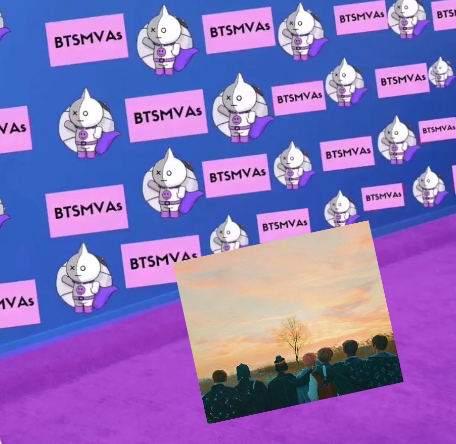 Lilajev's tweet photo. Her Majesty is in attendance. 
#PurpleCarpet
#BTSMVs
@BTS_twt https://t.co/mUICA5aMub