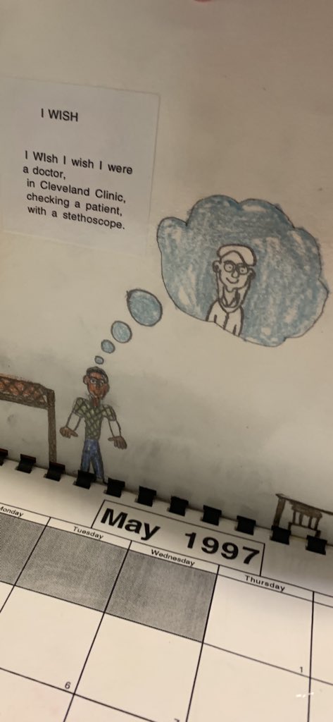 PaulKunnath's tweet photo. What awesome stories. My family immigrated to Cleveland, OH when I was 8. My parents worked tirelessly to get me and my siblings through school. On a recent trip home, my mom showed me this calendar I made in 3rd grade #HappyImmigrantDocs https://t.co/VUEDcPoCri